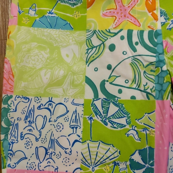 Lilly Pulitzer crop cotton blend patchwork pants - Picture 3 of 7